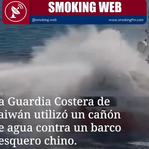 Uso de cañón de agua por la Guardia Costera de Taiwán