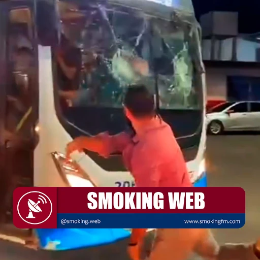 Ataque a piedra contra un autobús desencadena un caótico tumulto en plena vía pública
